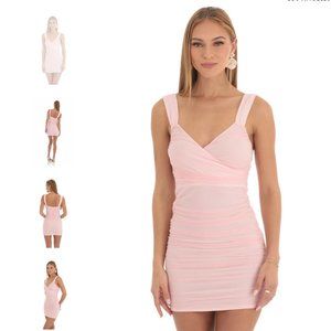 Sweetheart Mesh Dress in Blush